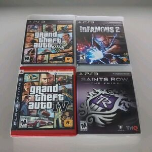 3 Game Lot PS3 Infamous 2 Saints Row The Third Grand‎ Theft Auto 4 & 5